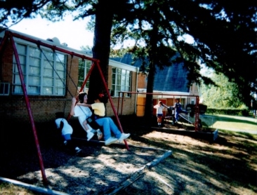Recess time at the E. A. Spring school in 1983