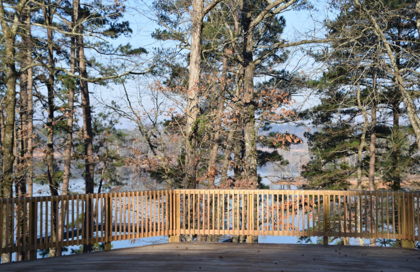 View over the lake from the dining hall deck