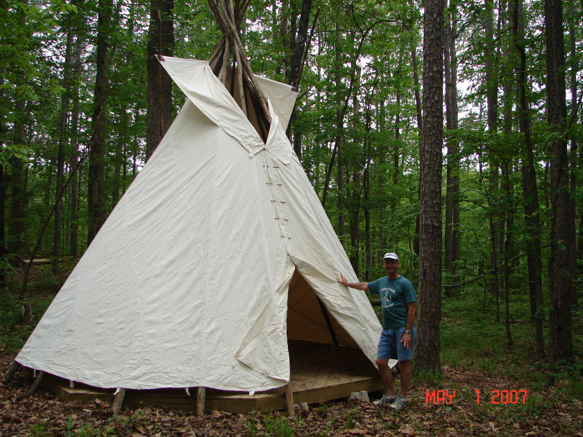One of the teepees at  Indian camp.